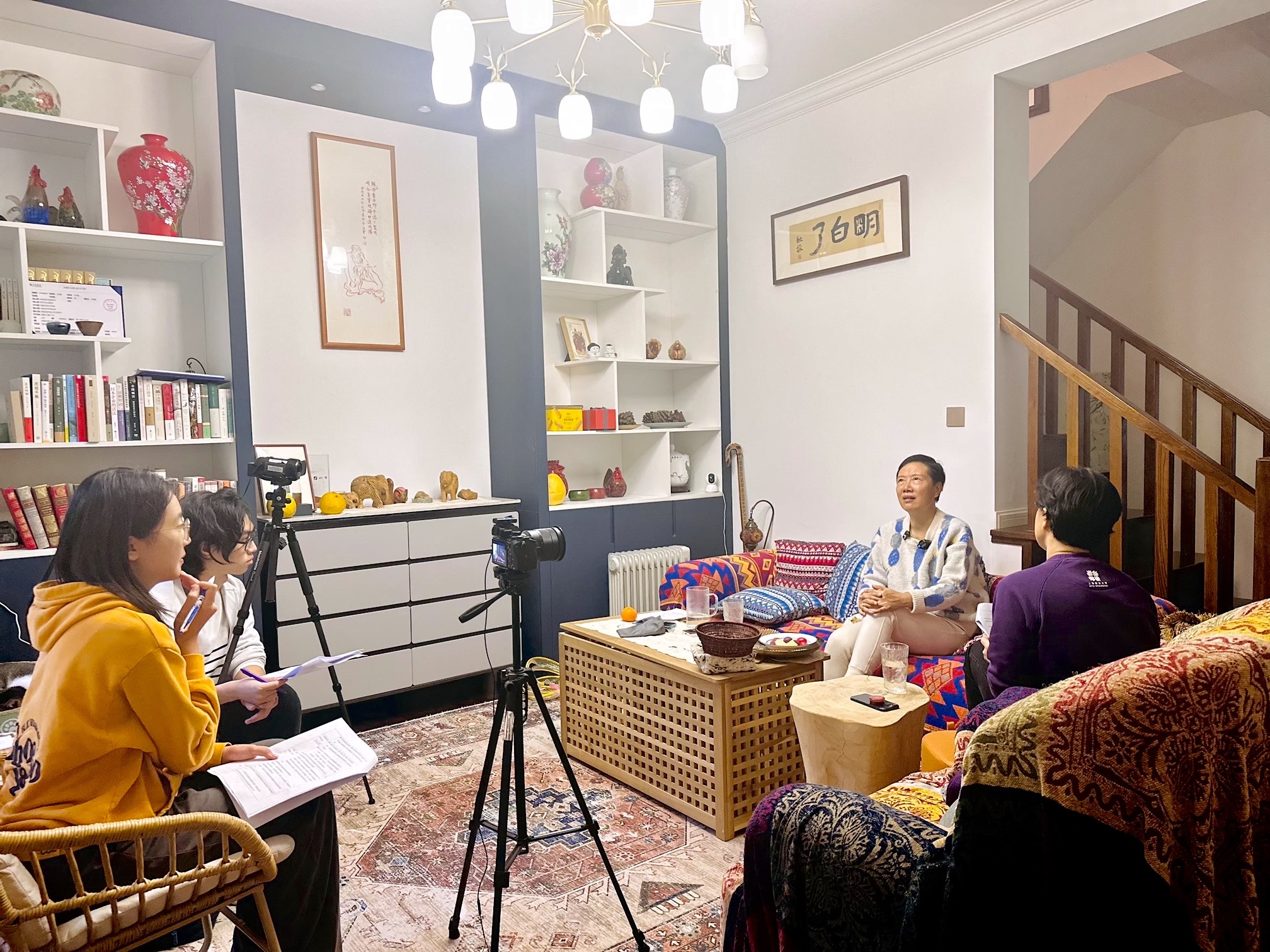 Recording an oral history interview in Shanghai in 2024